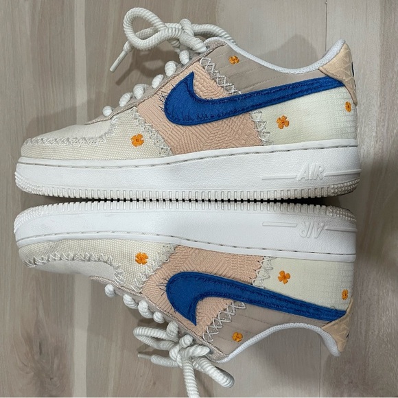 Women’s Nike Air Force 1 '07 'LA Flea' Anniversary Edition Size 7.5 Blue Orange - Picture 10 of 12
